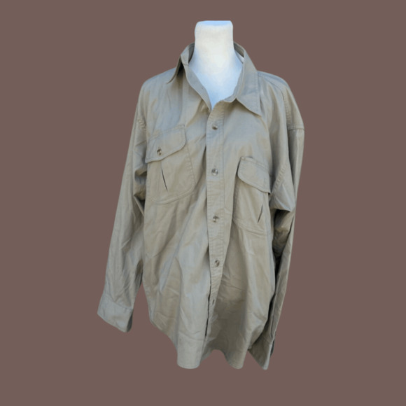 Cabela’s Khaki Shirt | Cotton Utility | Size M | Vintage - Picture 1 of 4
